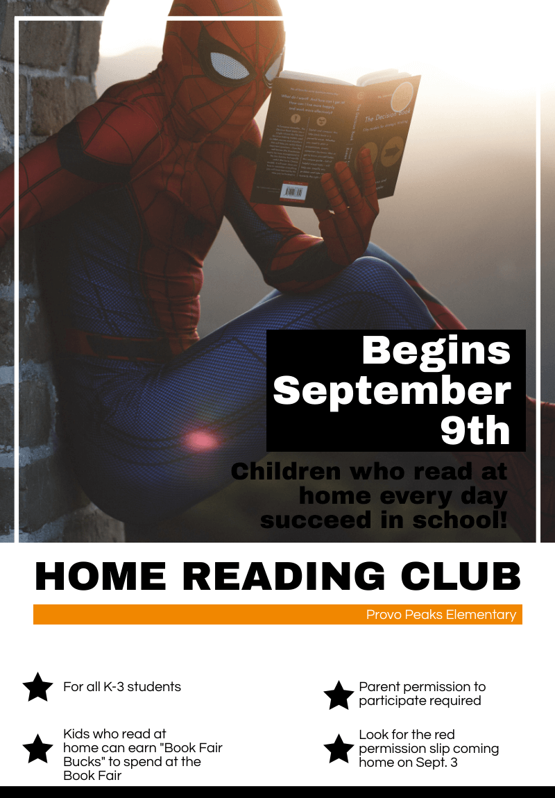 Home Reading Club Flier
